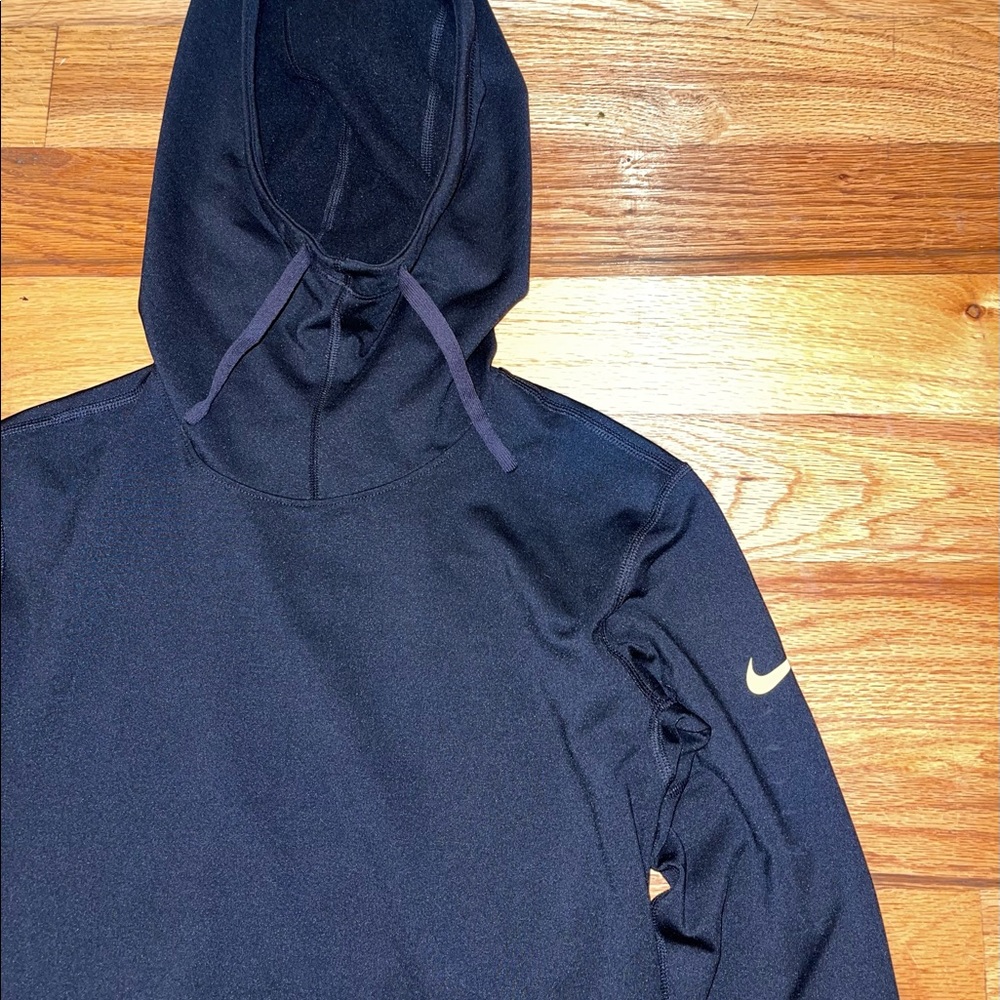 Nike running long sleeve shirt with hood. Size small.